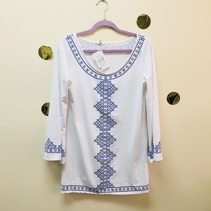 NWT blue & white Printed Tunic dress